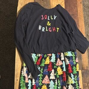 Christmas pajamas, fleece pants and long sleeve shirt